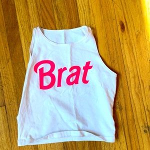 White Spandex Limited Edition Brat Tank Top